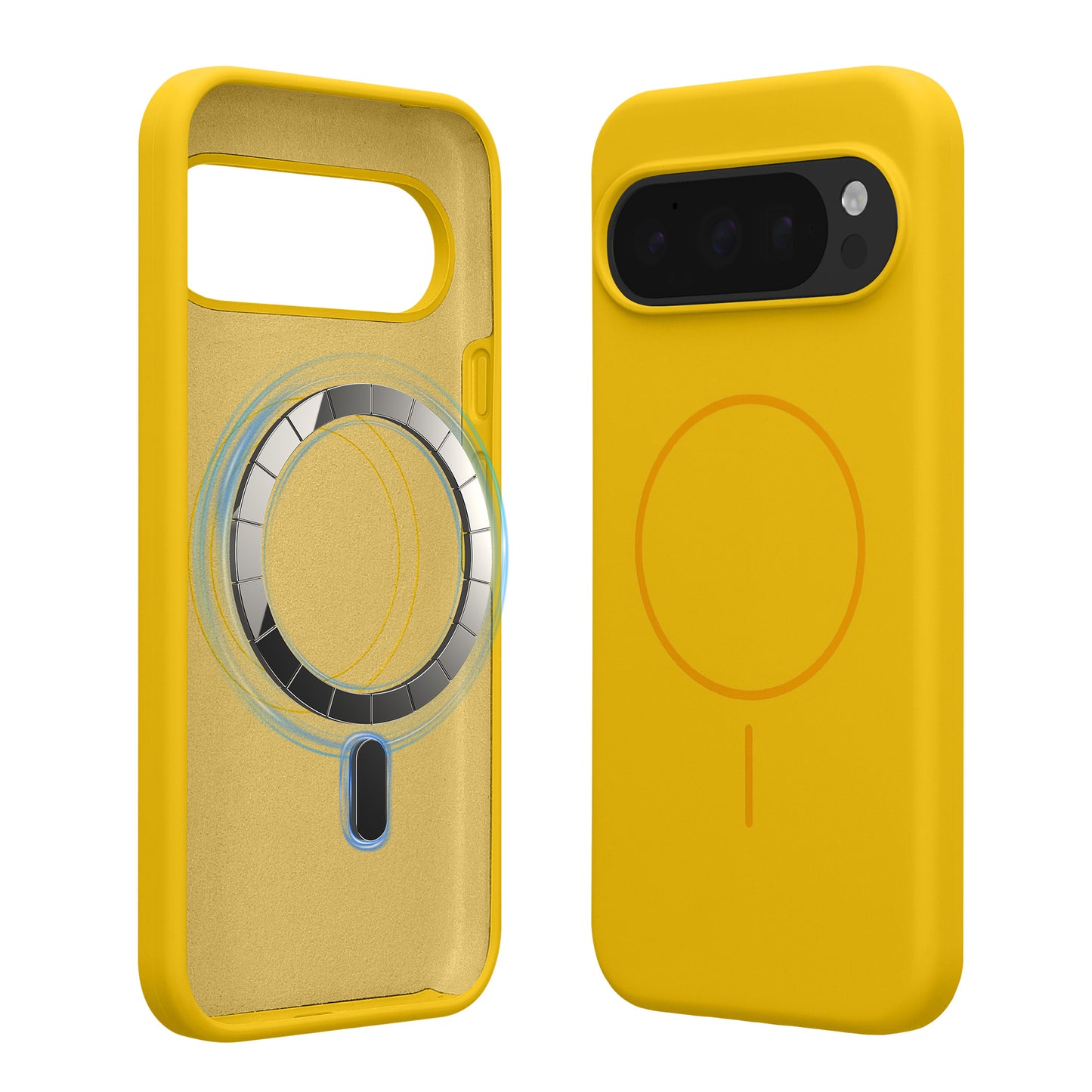 kwmobile Silikon Hülle für Google Pixel 10 Pro XL Handyhülle - Case Kompatibel mit MagSafe Strahlend Gelb Strahlend Gelb  