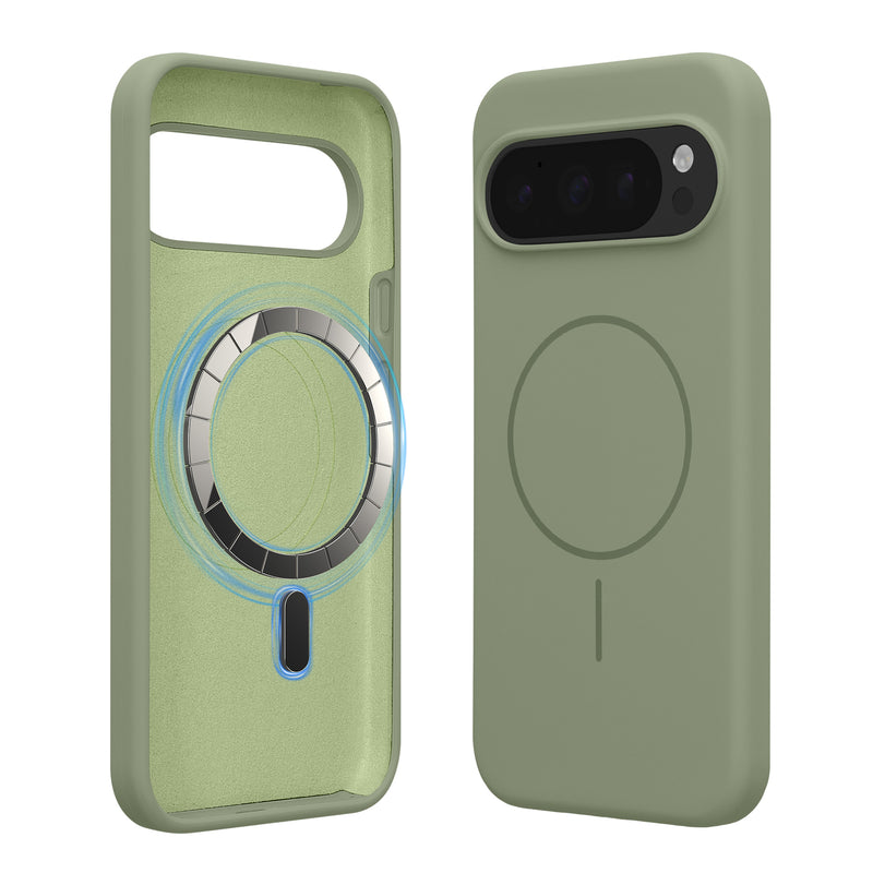kwmobile Silikon Hülle für Google Pixel 10 Pro XL Handyhülle - Case Kompatibel mit MagSafe Graugrün Graugrün  