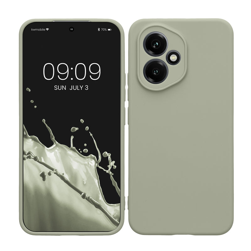 kwmobile Handyhülle kompatibel mit HONOR 400 Hülle - Handy Case aus weichem Silikon in Graugrün Graugrün  