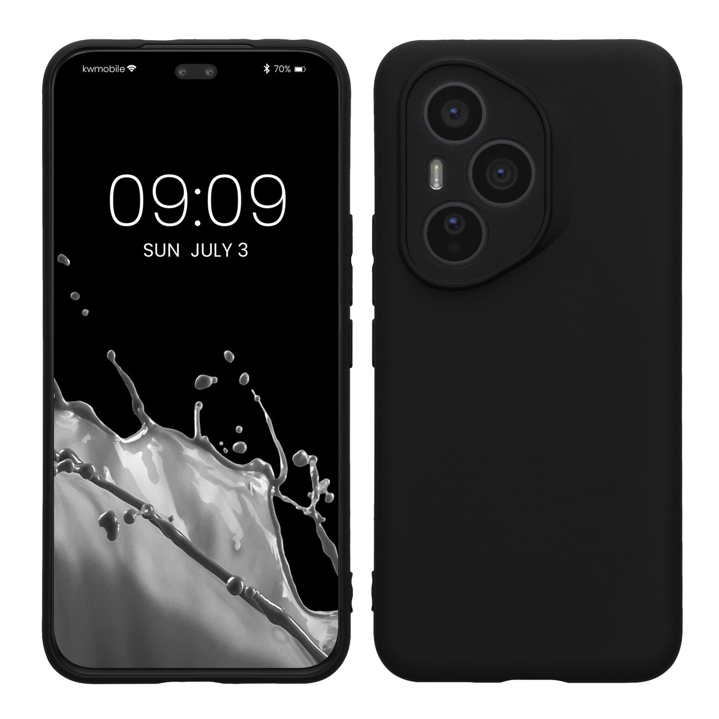 kwmobile Handyhülle kompatibel mit HONOR 400 Pro Hülle - Handy Case aus weichem Silikon in Schwarz matt Schwarz matt  