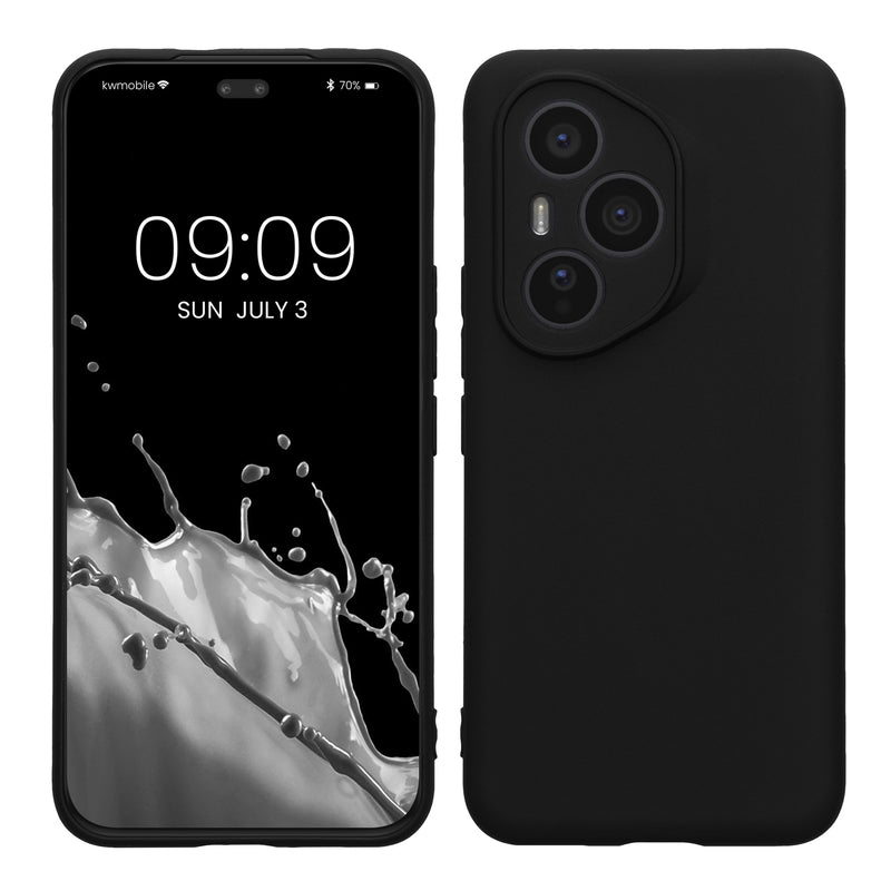kwmobile Handyhülle kompatibel mit HONOR 400 Pro Hülle - Handy Case aus weichem Silikon in Schwarz matt Schwarz matt  