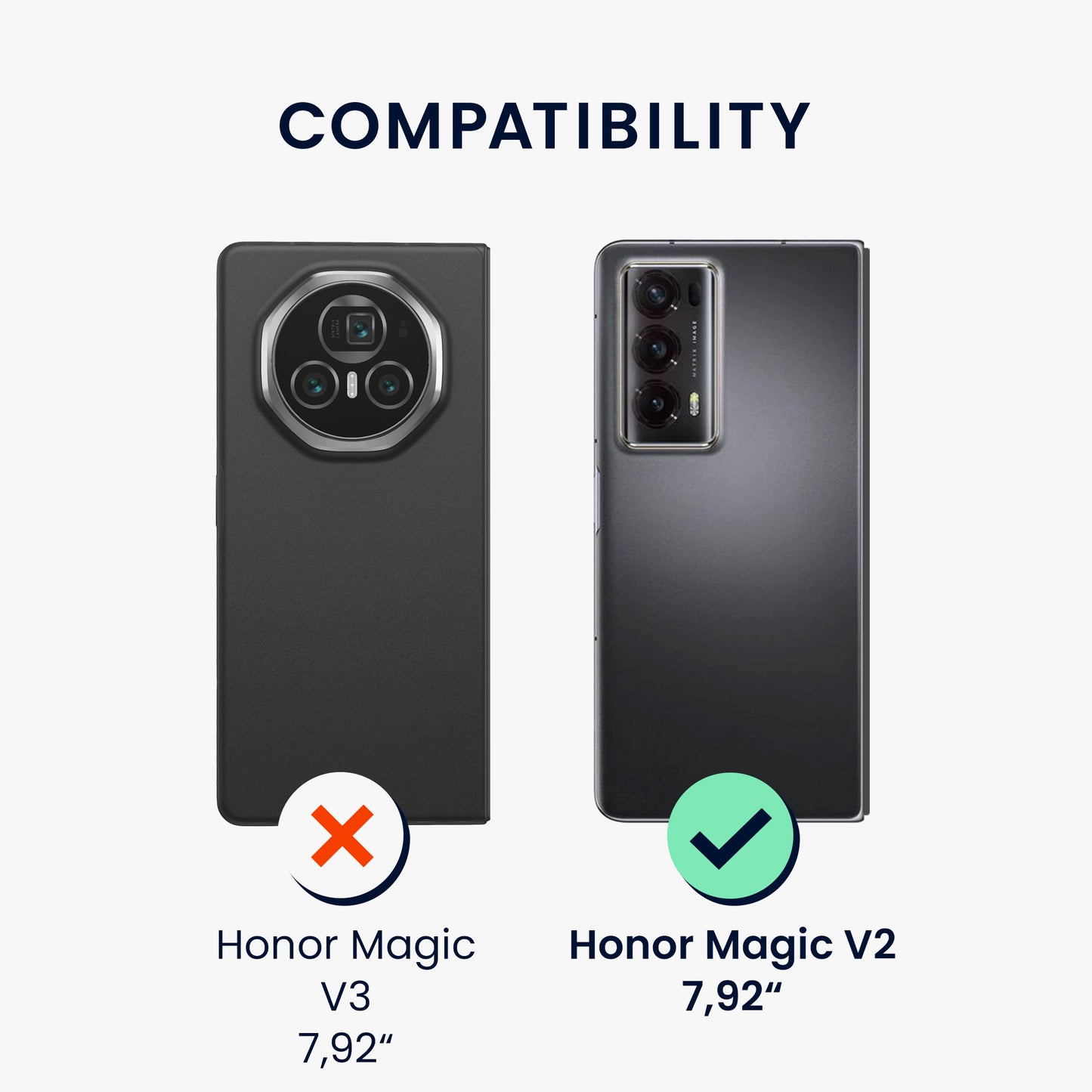 kwmobile Flip Hardcase kompatibel mit HONOR Magic V2 - Hülle für Foldable Handy - Handyhülle