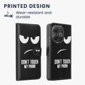 kwmobile Wallet Case kompatibel mit Xiaomi Redmi 13 Hülle - Cover mit Ständer und Kartenfächern - Don't touch my Phone