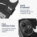 kwmobile Wallet Case kompatibel mit Xiaomi Redmi 13 Hülle - Cover mit Ständer und Kartenfächern - Don't touch my Phone