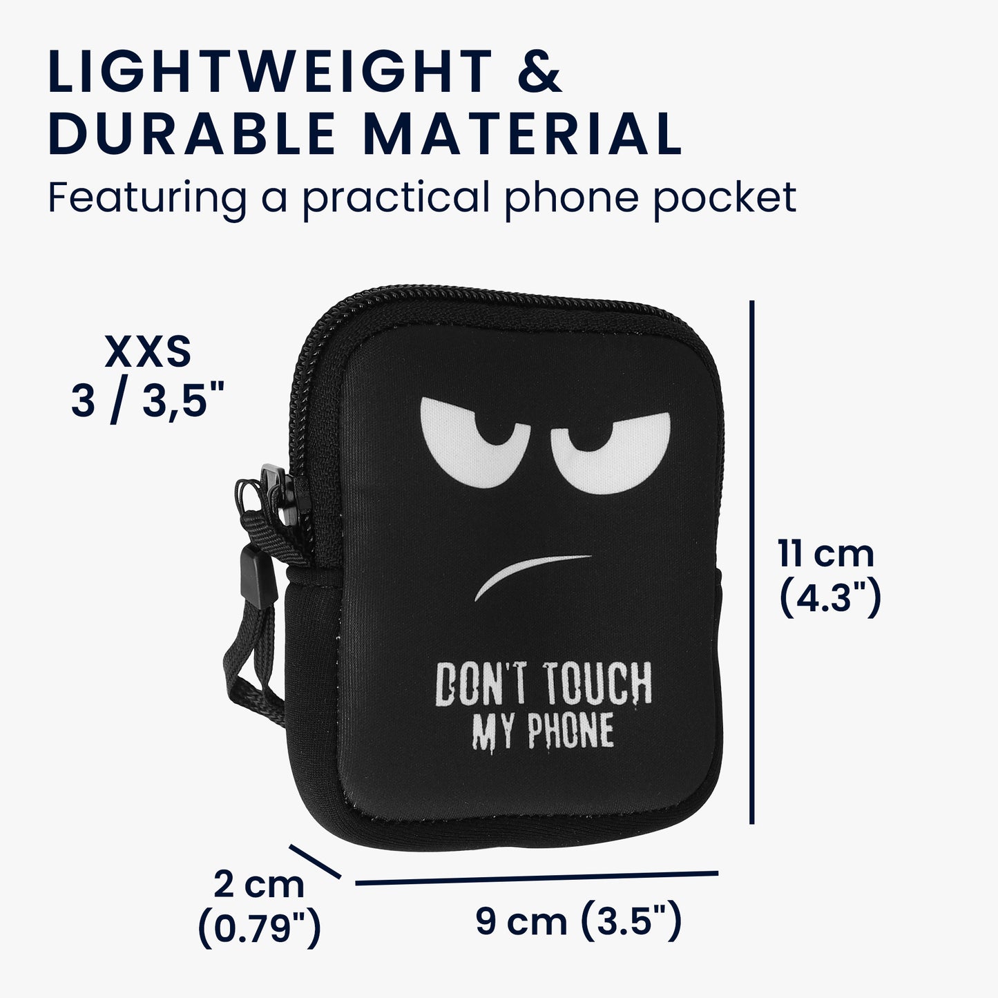 kwmobile Handytasche für faltbare Smartphones Hülle Telefon Tasche mit 10 x 8 x 2 cm Innenmaße Don’t touch my Phone
