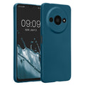 kwmobile Handyhülle kompatibel mit Xiaomi Redmi A3 Hülle - weiche Silikon Case metallisch schimmernd in Metallic Karibikblau Metallic Karibikblau  