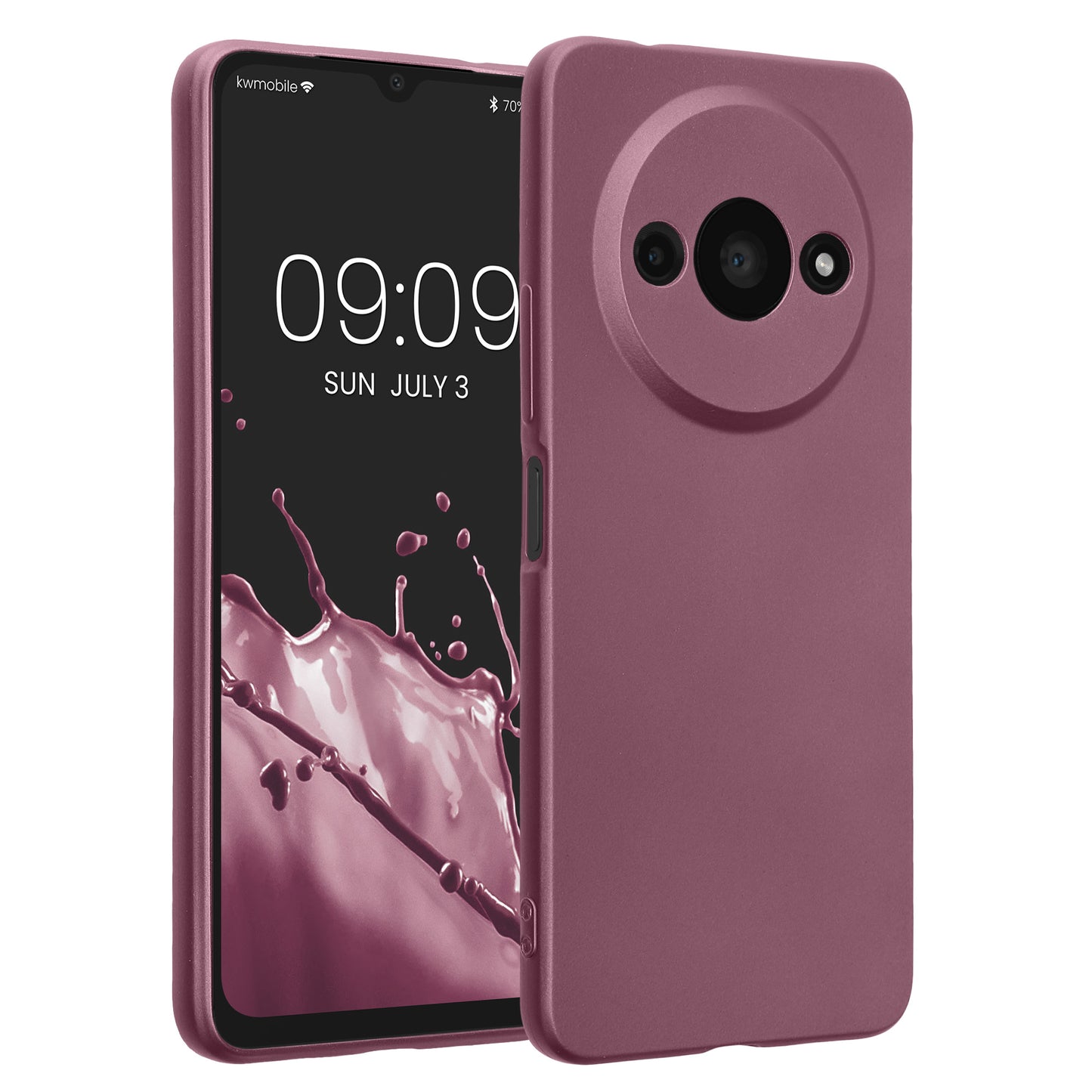 kwmobile Handyhülle kompatibel mit Xiaomi Redmi A3 Hülle - weiche Silikon Case metallisch schimmernd in Metallic Lavendel Metallic Lavendel  