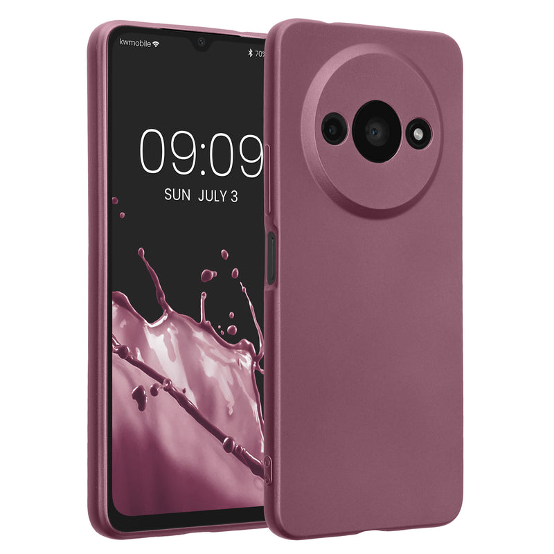 kwmobile Handyhülle kompatibel mit Xiaomi Redmi A3 Hülle - weiche Silikon Case metallisch schimmernd in Metallic Lavendel Metallic Lavendel  
