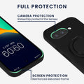 kwmobile Hülle für Google Pixel 9a Handyhülle - Case kompatibel mit MagSafe - Cover mit Ringständer - Carbon Look