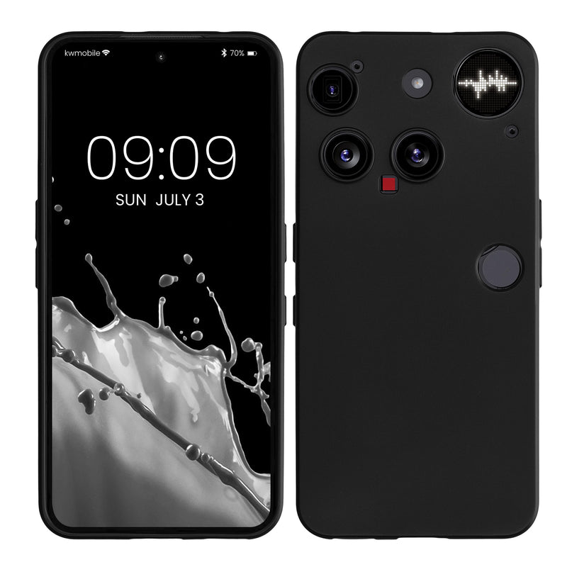 kwmobile Handyhülle kompatibel mit Nothing Phone 3 Hülle - Handy Case aus weichem Silikon in Schwarz matt Schwarz matt  