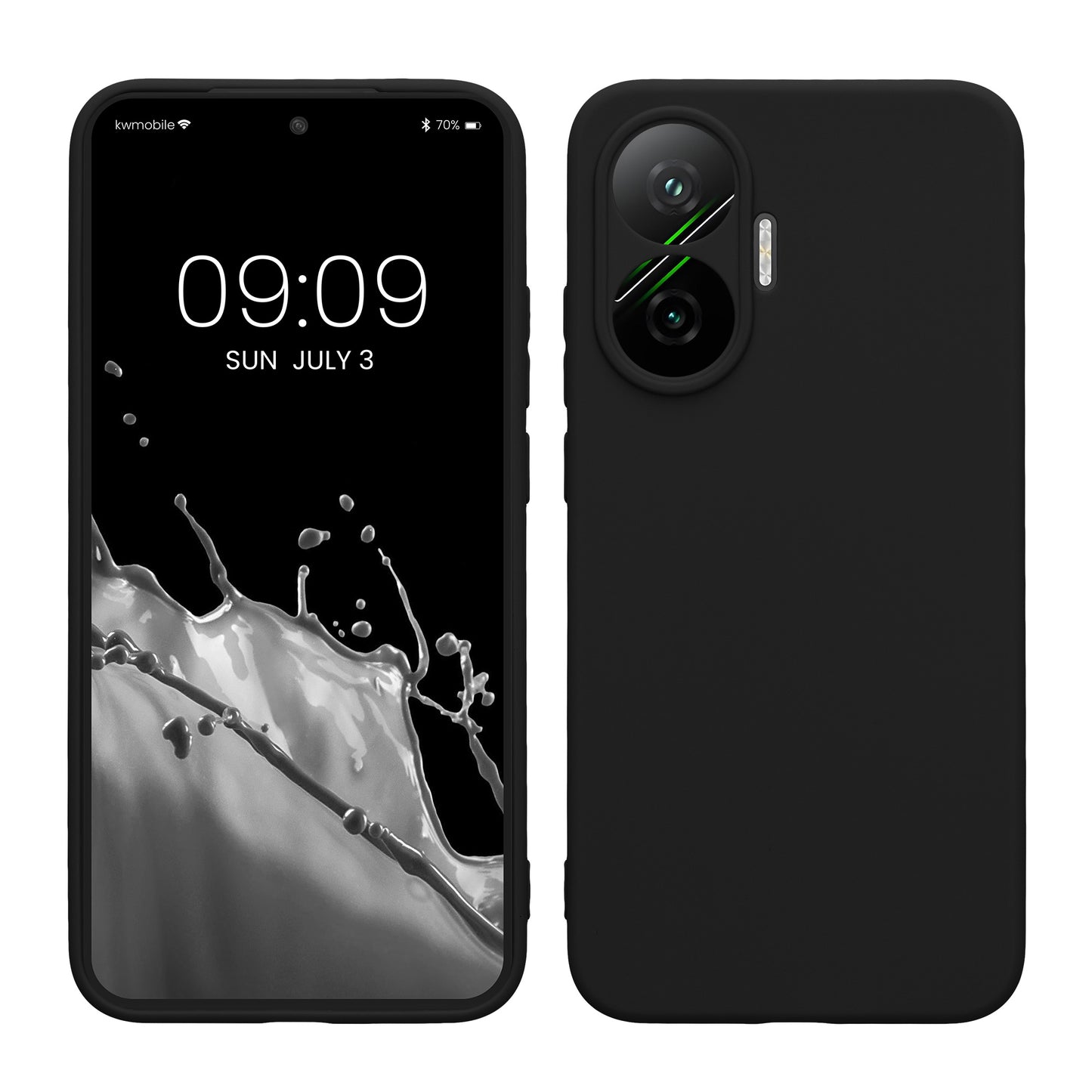 kwmobile Handyhülle kompatibel mit Xiaomi Poco F7 Hülle - Handy Case aus weichem Silikon in Schwarz matt Schwarz matt  