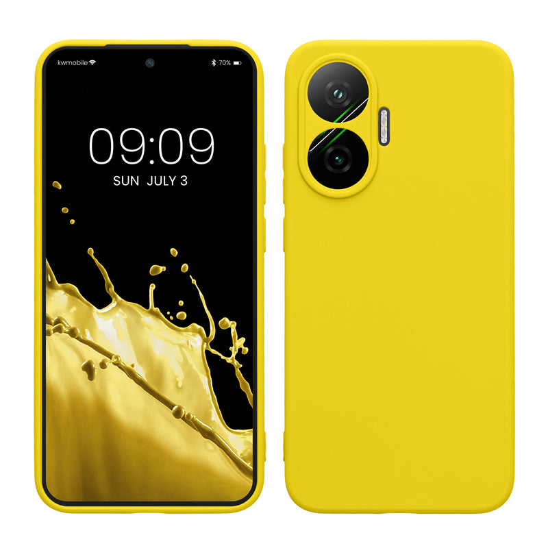 kwmobile Handyhülle kompatibel mit Xiaomi Poco F7 Hülle - Handy Case aus weichem Silikon in Strahlend Gelb Strahlend Gelb  