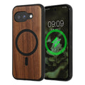 kwmobile Hülle für Google Pixel 9a Handyhülle - Cover aus Holz und TPU - Kompatibel mit MagSafe - Case in Dunkelbraun Holz Dunkelbraun  [dsg01]