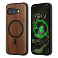 kwmobile Hülle für Google Pixel 9a Handyhülle - Cover aus und TPU - Kompatibel mit MagSafe - Case in Holz