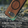 kwmobile Hülle für Google Pixel 9a Handyhülle - Cover aus und TPU - Kompatibel mit MagSafe - Case in Holz
