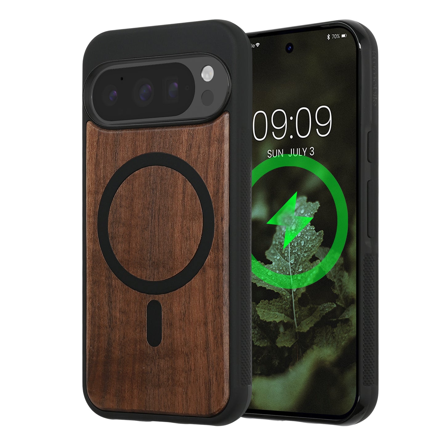 kwmobile Hülle für Google Pixel 10 / Pixel 10 Pro Handyhülle - Cover aus Holz und TPU - Kompatibel mit MagSafe - Case in Dunkelbraun Holz Dunkelbraun  [dsg01]