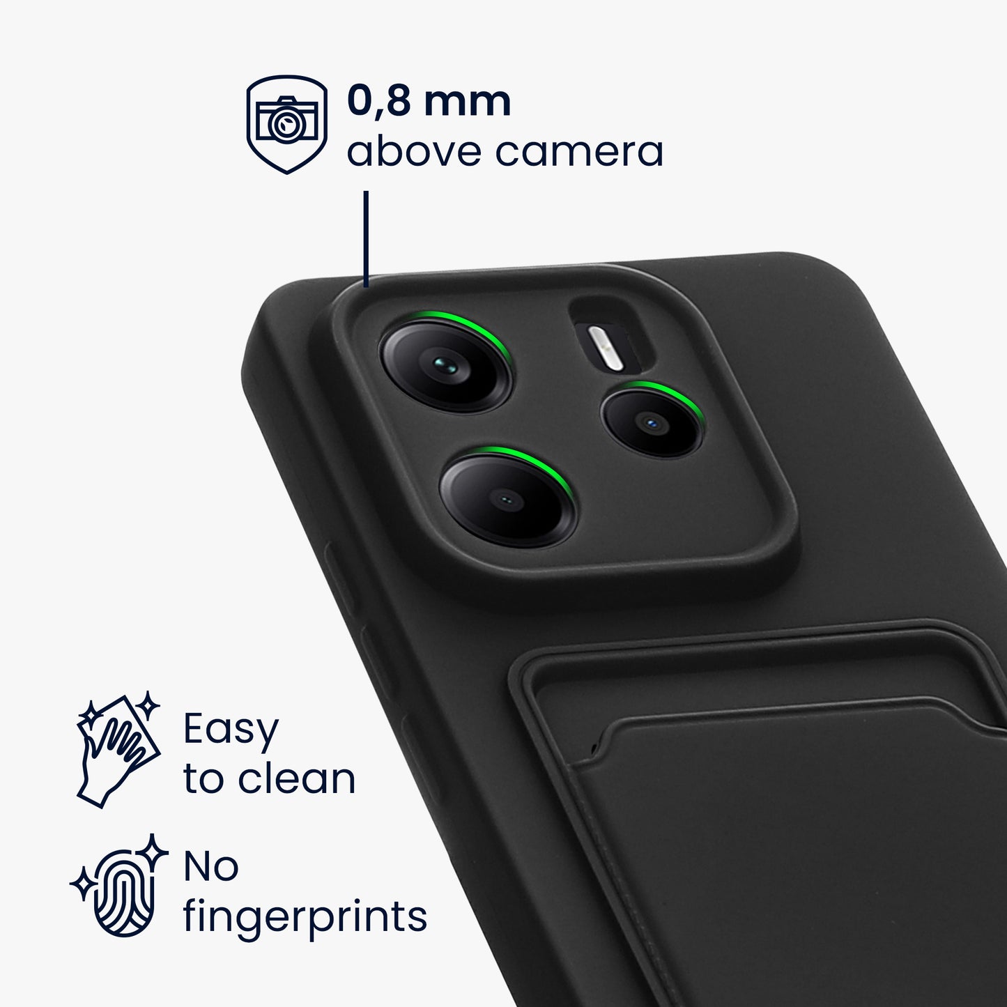 kwmobile Handyhülle kompatibel mit Xiaomi Redmi Note 14 4G (Nicht für 5G) Hülle - Handy Cover mit Fach für Karten