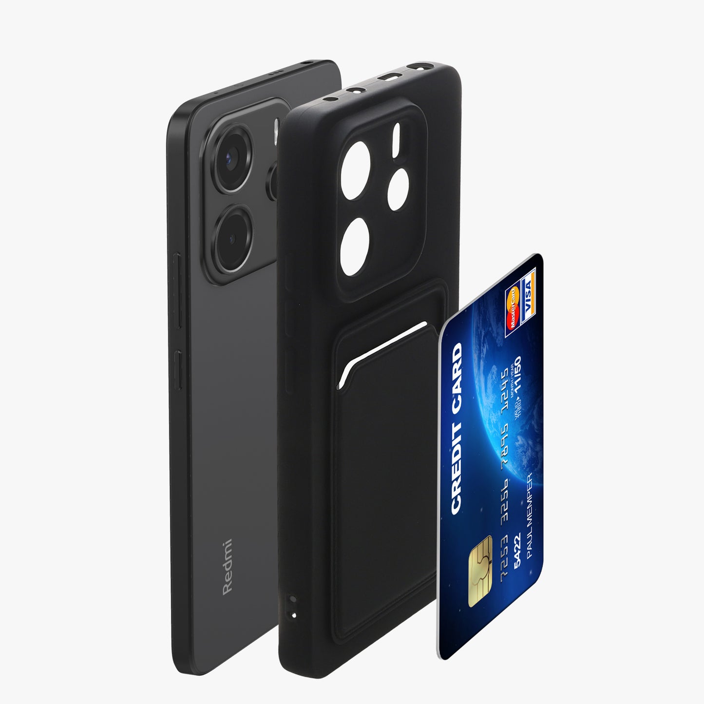 kwmobile Handyhülle kompatibel mit Xiaomi Redmi Note 14 4G (Nicht für 5G) Hülle - Handy Cover mit Fach für Karten