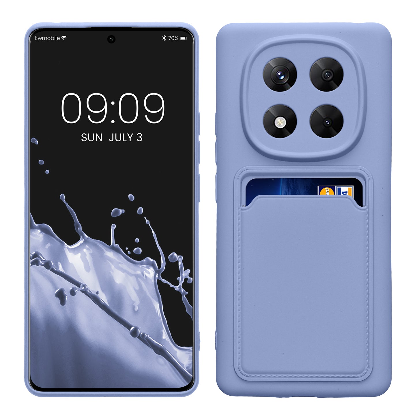 kwmobile Handyhülle kompatibel mit Xiaomi Redmi Note 14 Pro 5G / Redmi Note 14 Pro Plus 5G / Poco X7 Hülle - Handy Cover mit Fach für Karten - in Lavendel Lavendel  