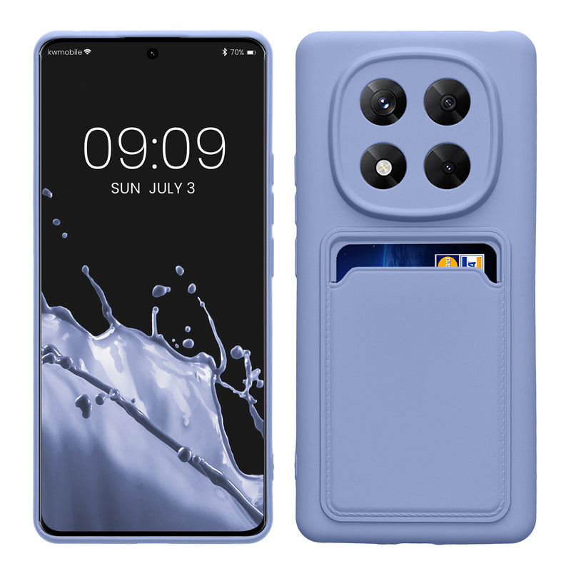 kwmobile Handyhülle kompatibel mit Xiaomi Redmi Note 14 Pro 5G / Redmi Note 14 Pro Plus 5G / Poco X7 Hülle - Handy Cover mit Fach für Karten - in Lavendel Lavendel  