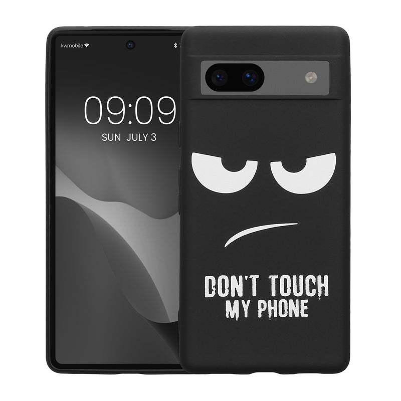 kwmobile Hülle kompatibel mit Google Pixel 7a - Handyhülle Silikon Case - Don't touch my Phone