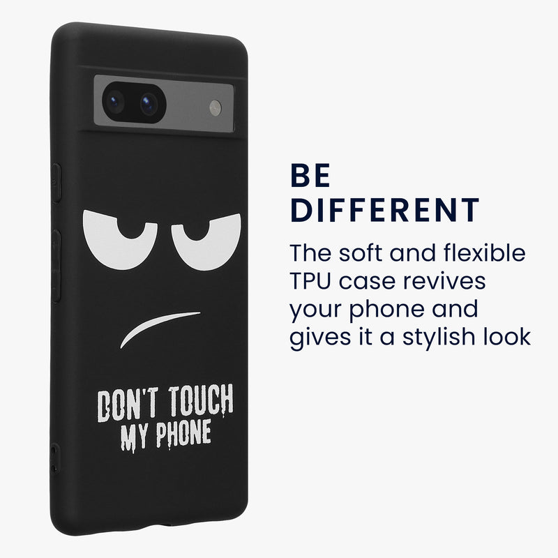 kwmobile Hülle kompatibel mit Google Pixel 7a - Handyhülle Silikon Case - Don't touch my Phone