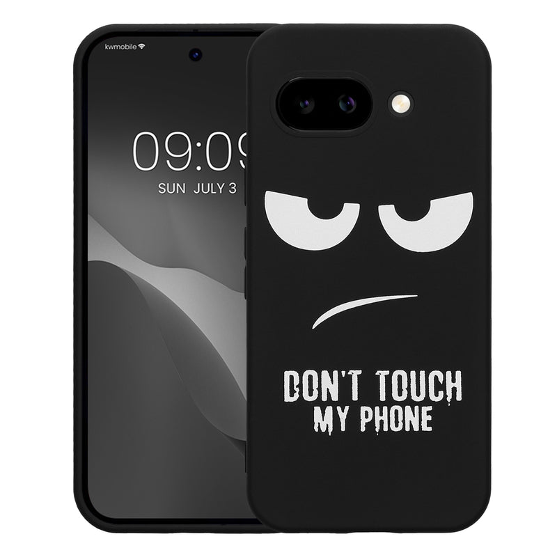 kwmobile Hülle kompatibel mit Google Pixel 9a - Handyhülle Silikon Case - Don't touch my Phone