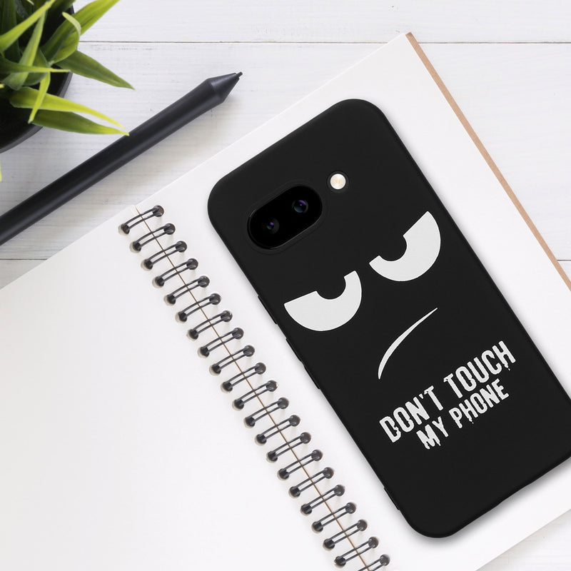 kwmobile Hülle kompatibel mit Google Pixel 9a - Handyhülle Silikon Case - Don't touch my Phone