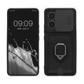 kwmobile Handyhülle kompatibel mit Xiaomi 14T - Softcase mit Kameraschutz - Kartenfach - Schwarz Schwarz  