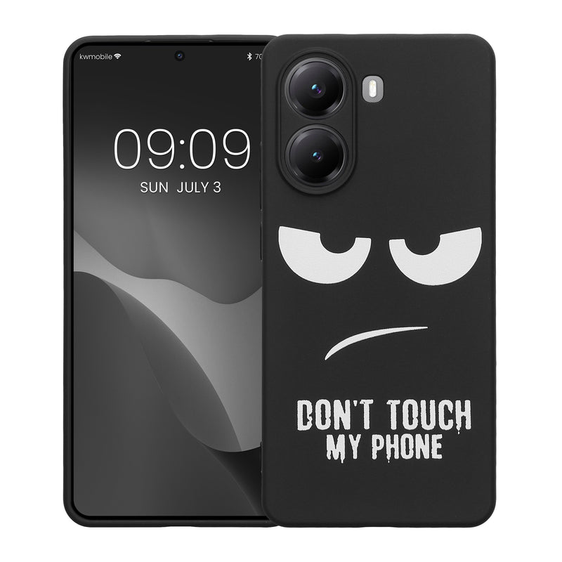 kwmobile Hülle kompatibel mit Xiaomi Poco X7 Pro 5G - Handyhülle Silikon Case - Don't touch my Phone