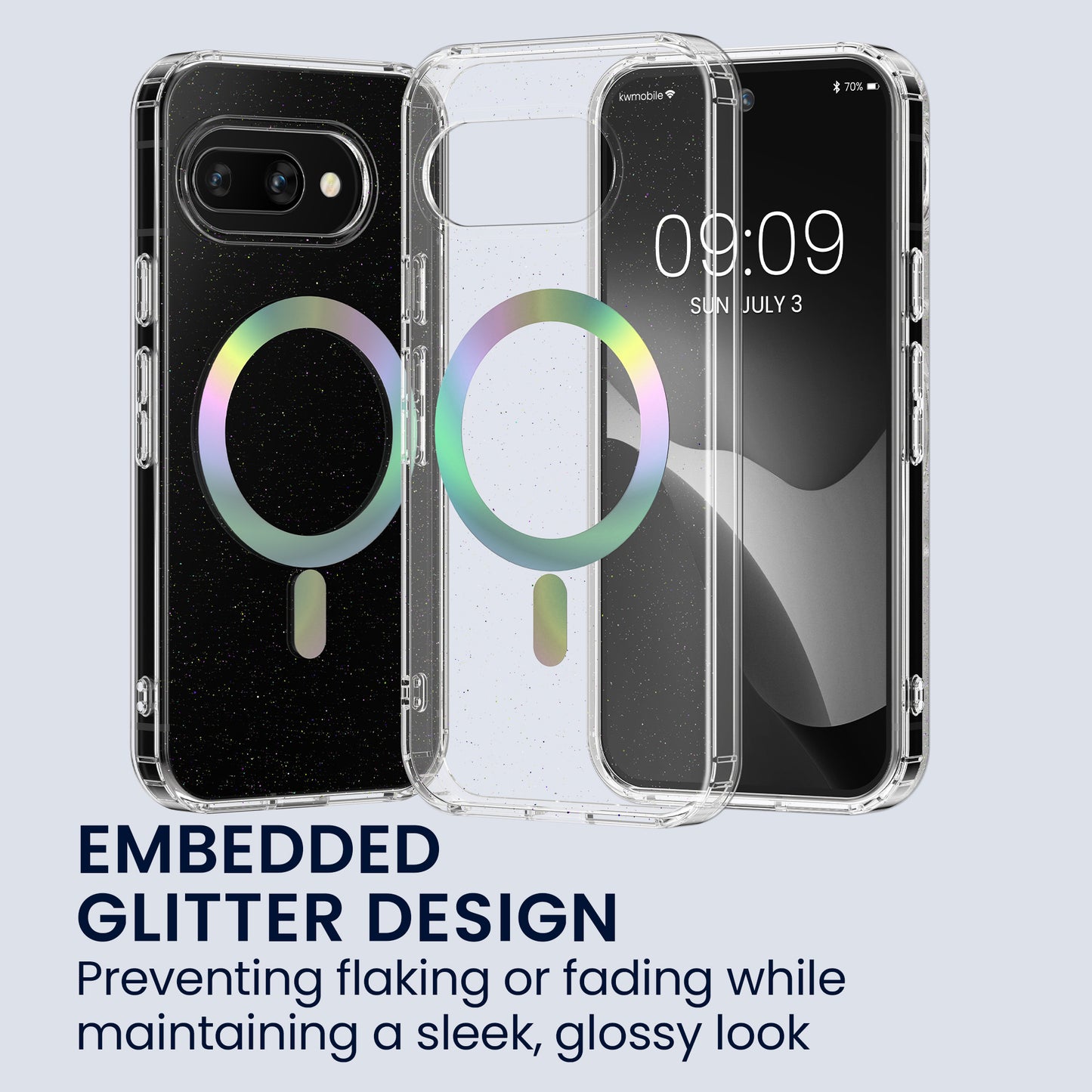 kwmobile Hülle kompatibel mit Google Pixel 9a Handyhülle Hard Case mit TPU Bumber Schutzhülle kompatibel mit MagSafe Kameraschutz