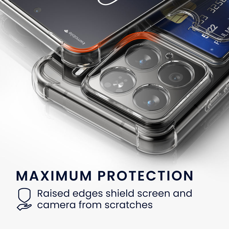 kwmobile Hülle mit Kartenfach kompatibel mit Xiaomi 15 - Handyhülle mit Kartenfach - Soft Case - Schutzhülle