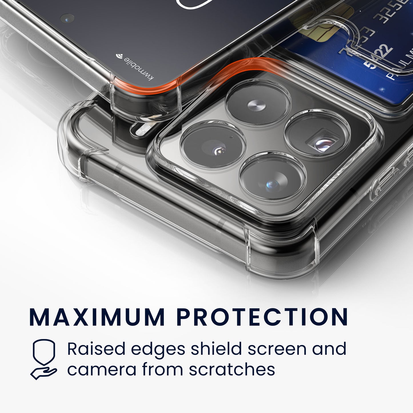 kwmobile Hülle mit Kartenfach kompatibel mit Xiaomi 15 Pro - Handyhülle mit Kartenfach - Soft Case - Schutzhülle
