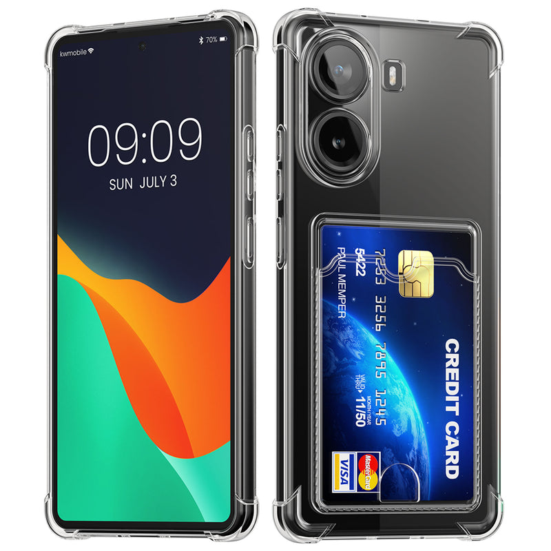 kwmobile Hülle mit Kartenfach kompatibel mit Xiaomi Poco X7 Pro 5G - Soft Case - Schutzhülle