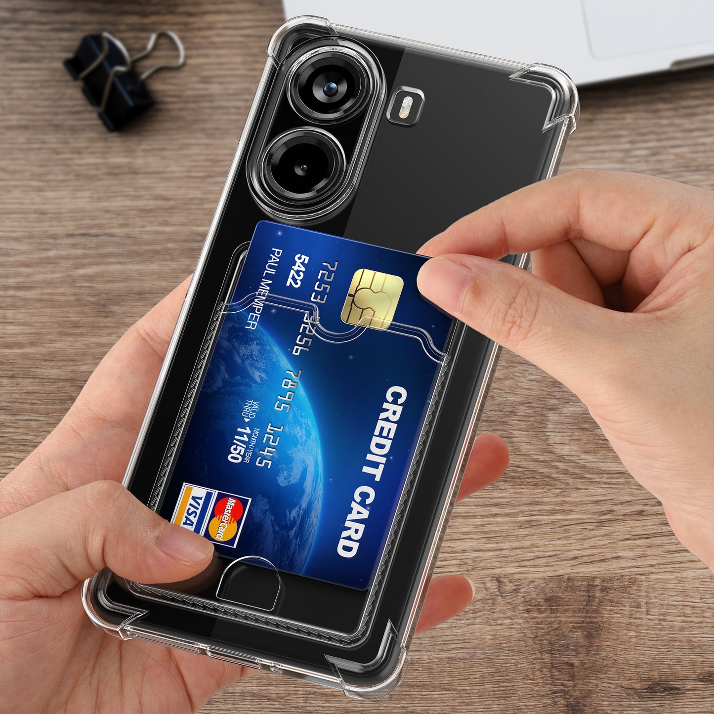 kwmobile Hülle mit Kartenfach kompatibel mit Xiaomi Poco X7 Pro 5G - Soft Case - Schutzhülle