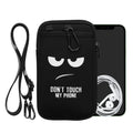kwmobile Handytasche zum Umhängen für 7" Handy Tasche Umhänge Tasche für Handy Handyschutz mit Taschen Don't touch my Phone