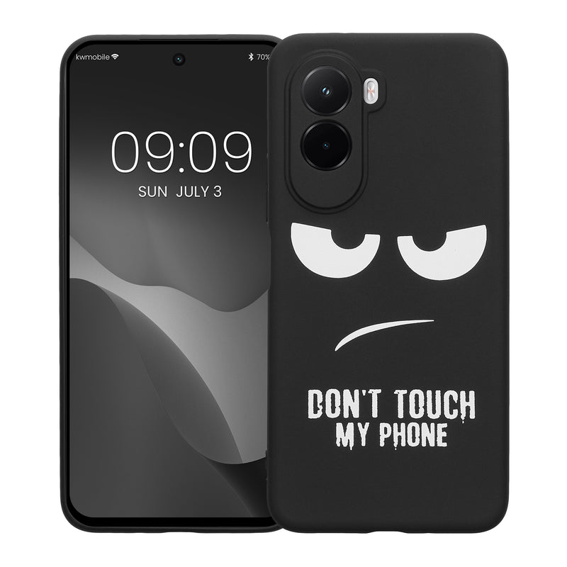 kwmobile Hülle kompatibel mit Xiaomi Poco M7 4G - Handyhülle Silikon Case - Don't touch my Phone