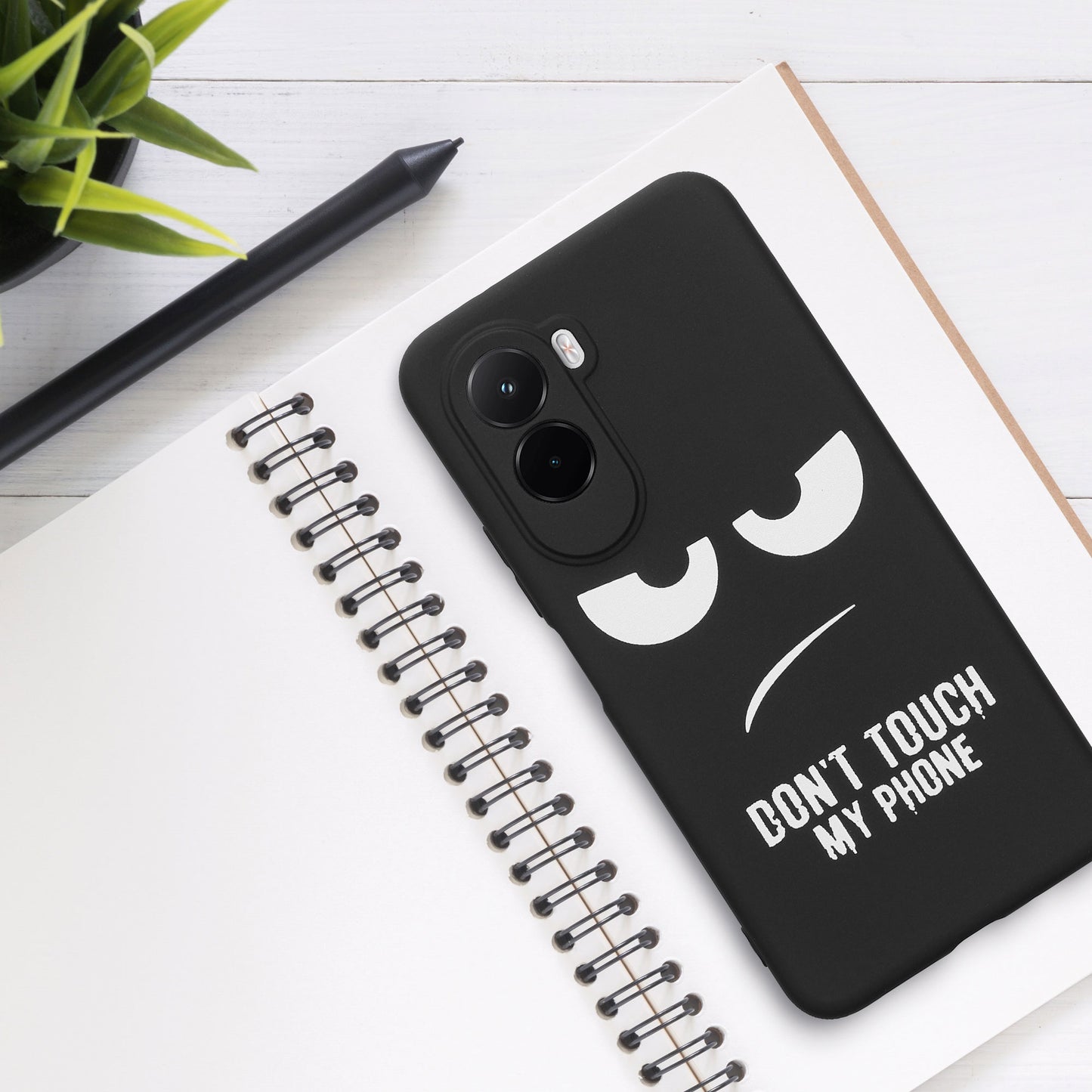 kwmobile Hülle kompatibel mit Xiaomi Poco M7 4G - Handyhülle Silikon Case - Don't touch my Phone