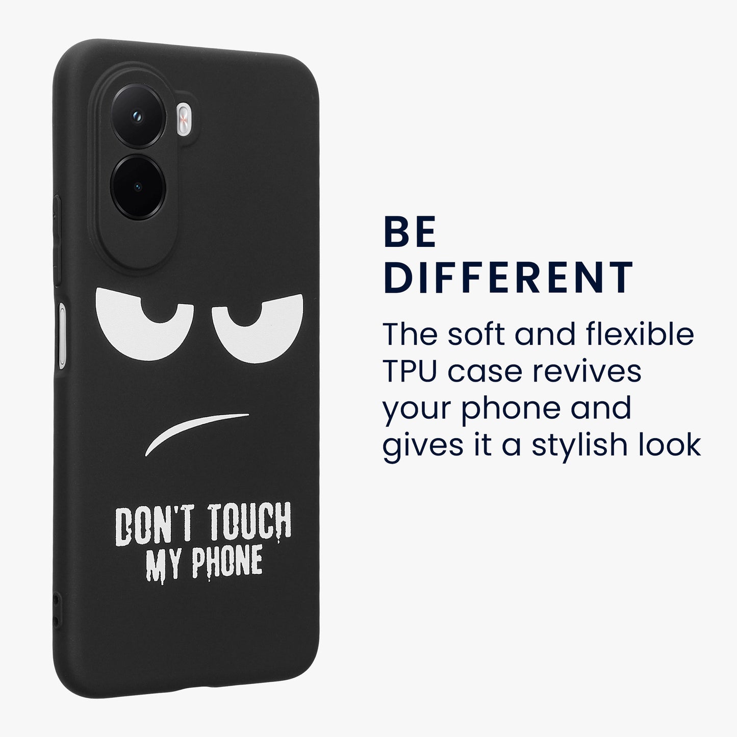 kwmobile Hülle kompatibel mit Xiaomi Poco M7 4G - Handyhülle Silikon Case - Don't touch my Phone
