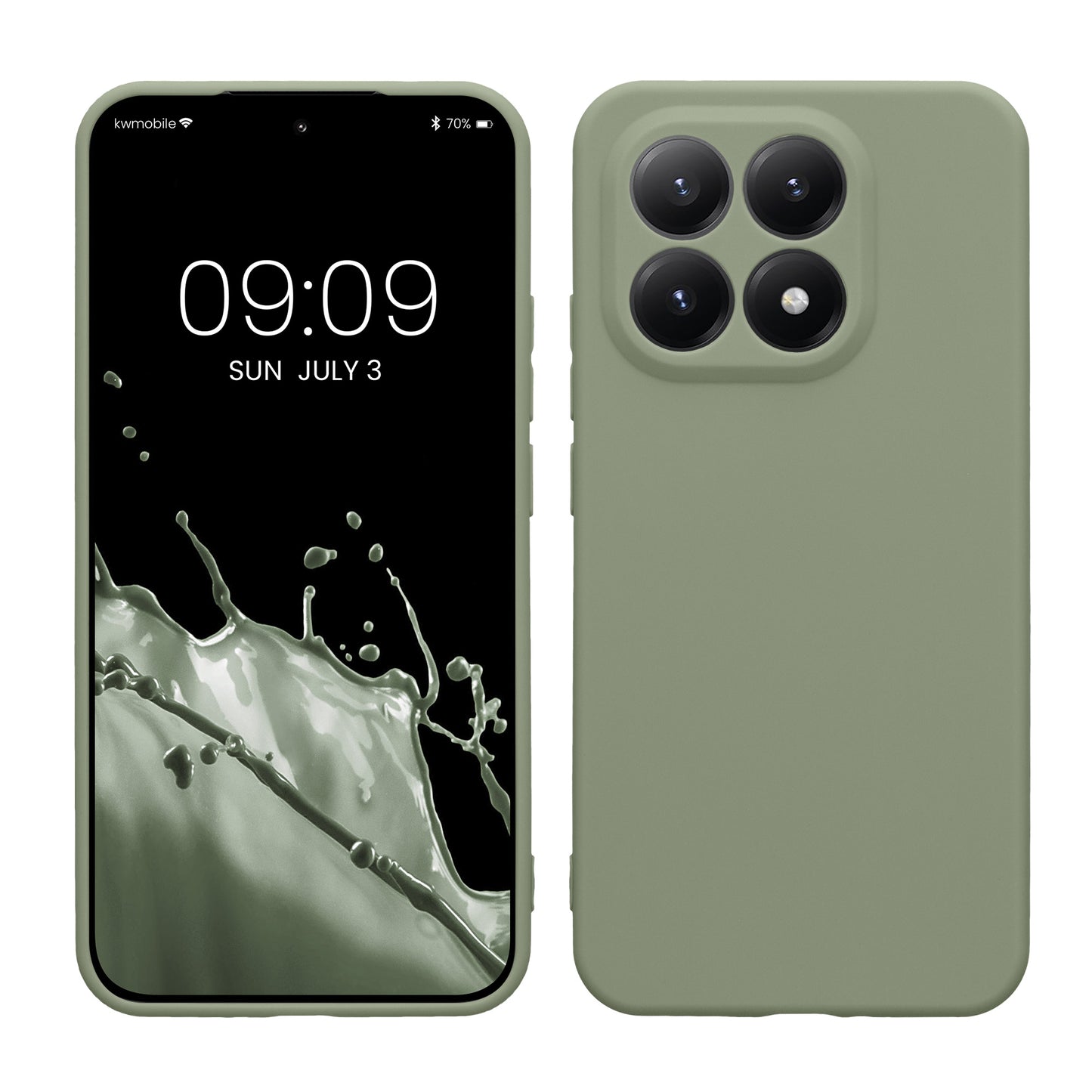 kwmobile Handyhülle kompatibel mit Xiaomi 15T Hülle - Handy Case aus weichem Silikon in Graugrün Graugrün  