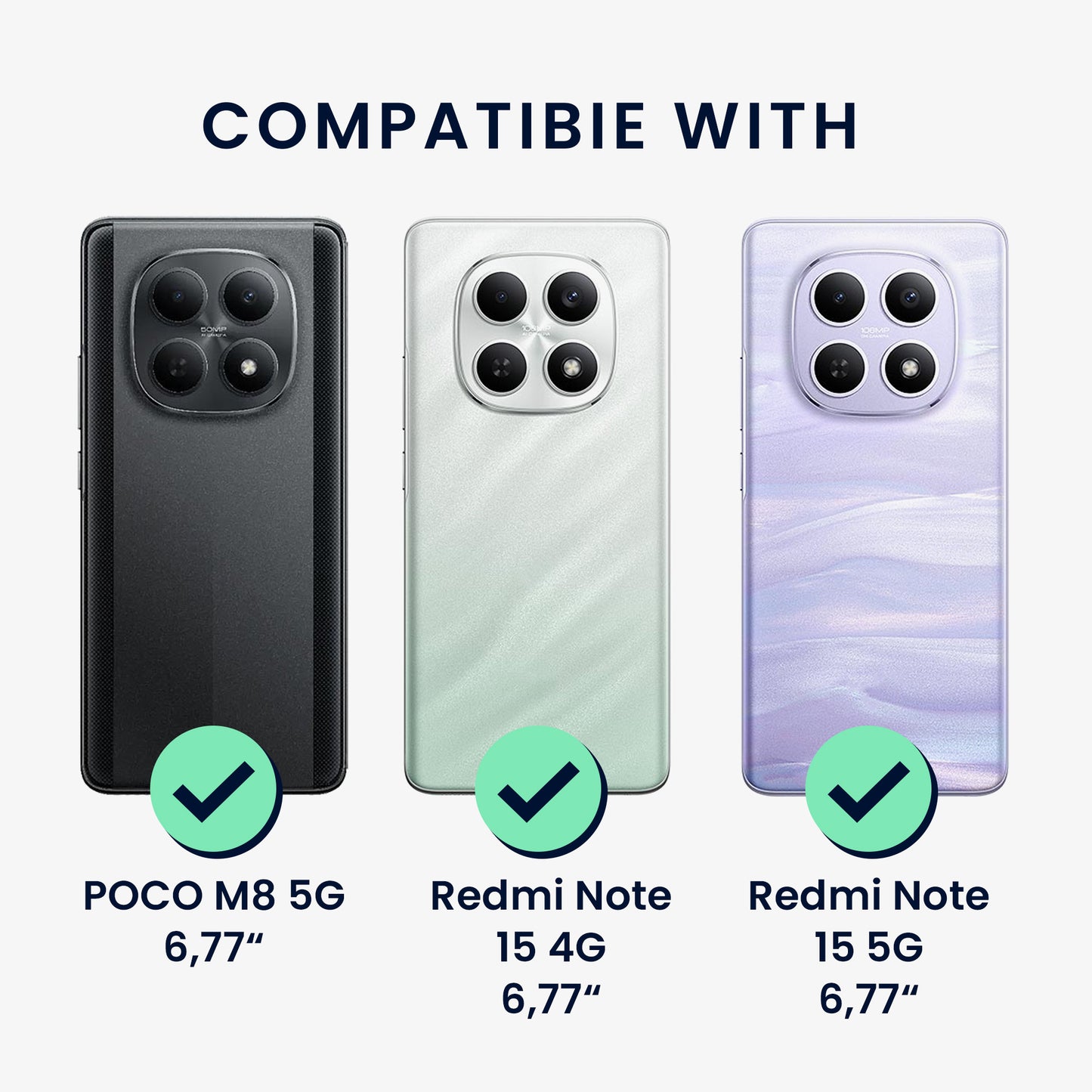 kwmobile Handyhülle für Xiaomi Redmi Note 15 4G / Redmi Note 15 5G / Poco M8 5G Hülle - weiches Handy Silikon Case - Schutzhülle Cover