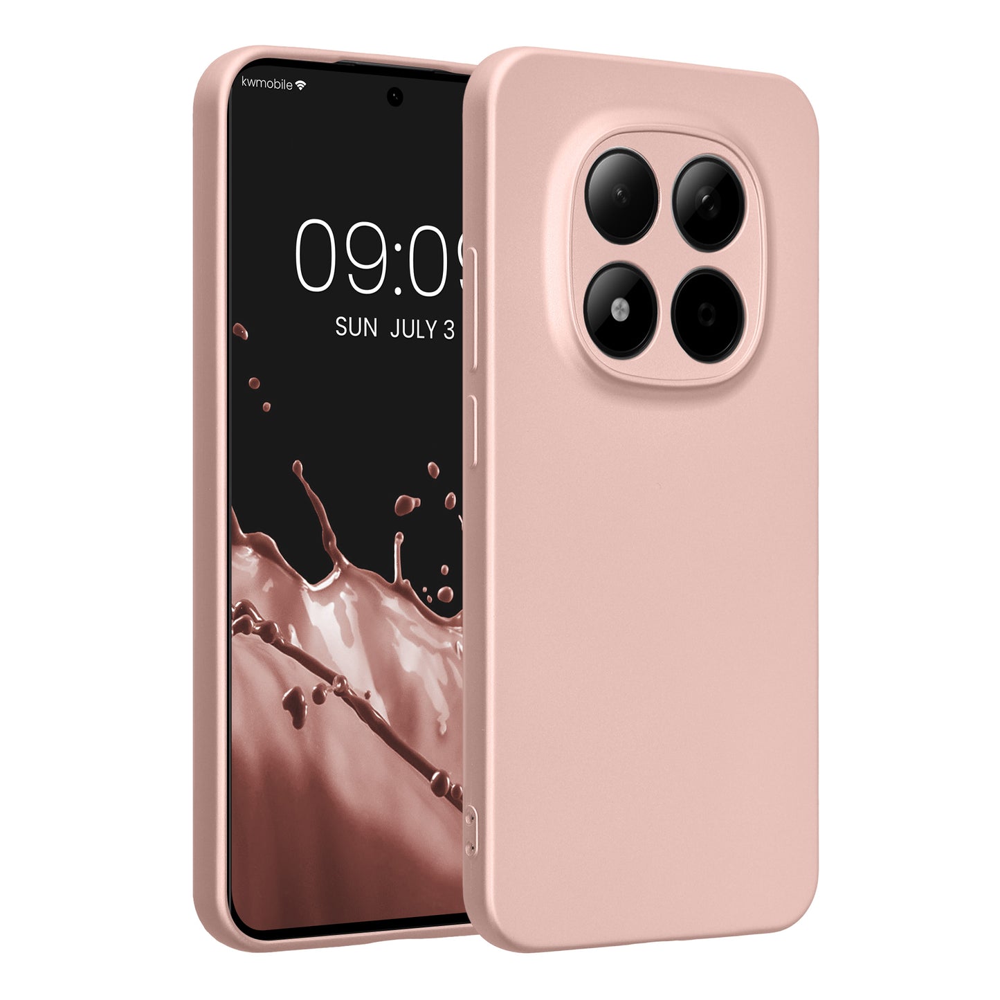 kwmobile Handyhülle kompatibel mit Xiaomi Redmi Note 15 Pro 5G Hülle - weiche Silikon Case metallisch schimmernd in Metallic Rosegold Metallic Rosegold  