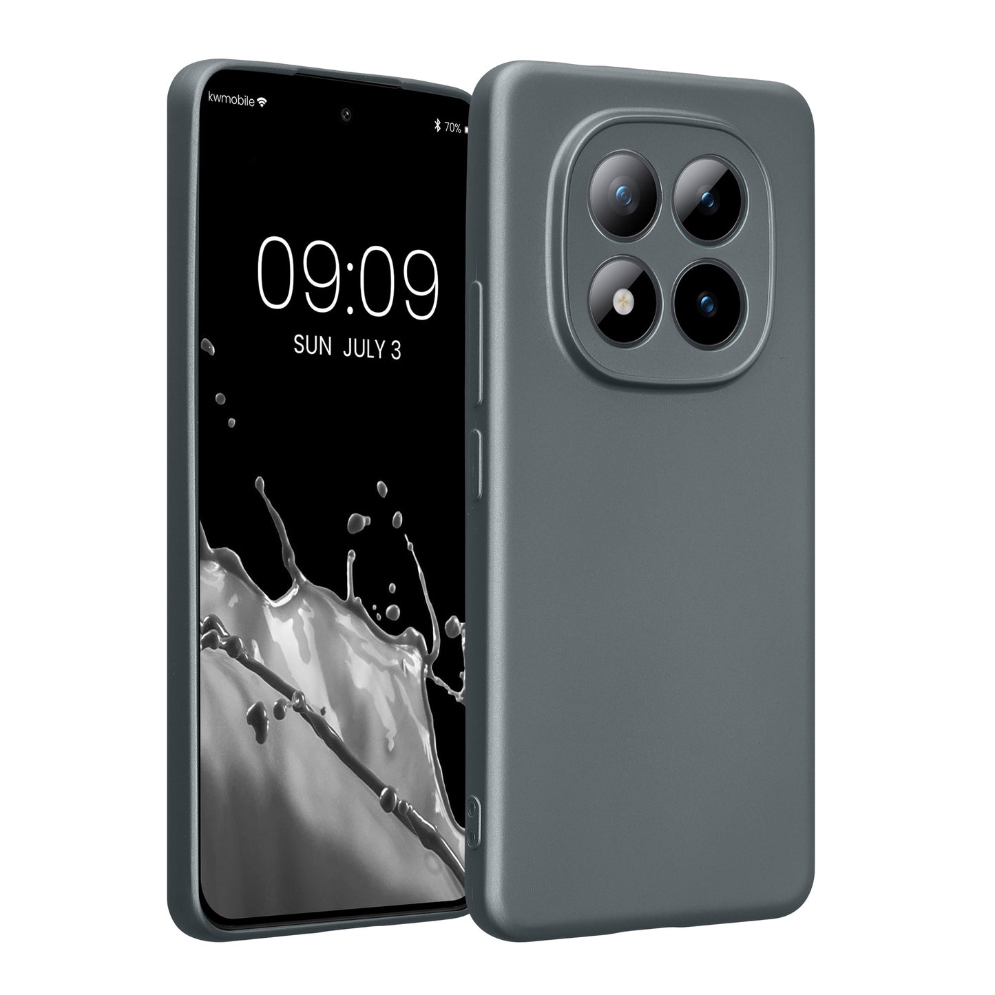 kwmobile Handyhülle kompatibel mit Xiaomi Redmi Note 15 Pro 4G Hülle - weiche Silikon Case metallisch schimmernd in Metallic Grau Metallic Grau  