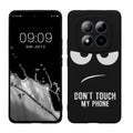 kwmobile Hülle kompatibel mit Xiaomi Redmi Note 15 Pro 4G - Handyhülle Silikon Case - Don't touch my Phone Weiß Schwarz Weiß  [dsg01]