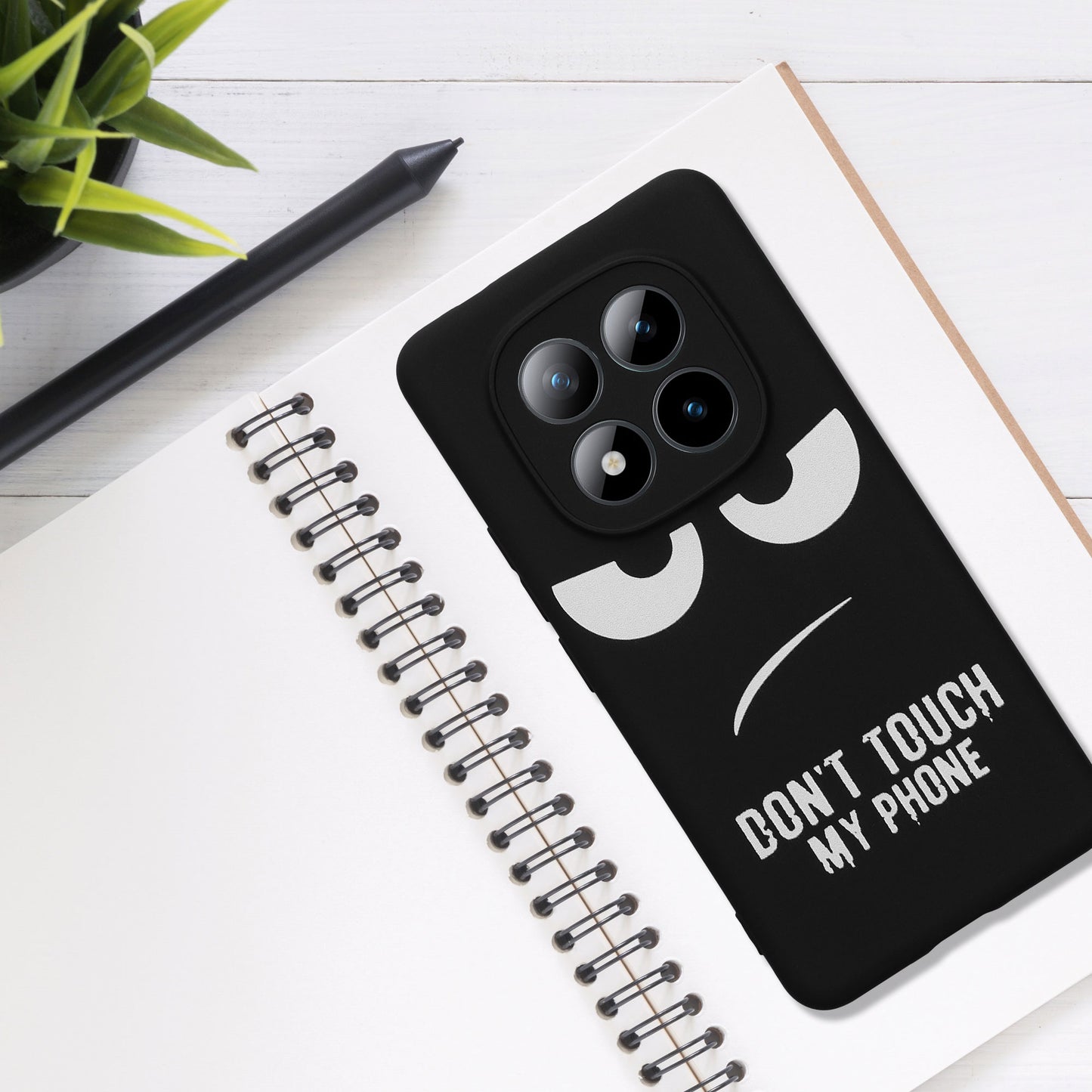 kwmobile Hülle kompatibel mit Xiaomi Redmi Note 15 Pro 4G - Handyhülle Silikon Case - Don't touch my Phone