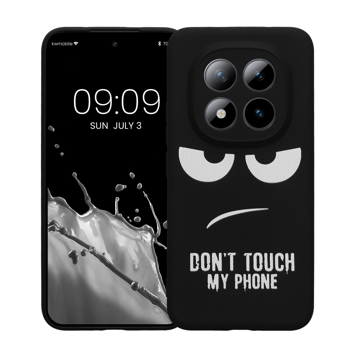 kwmobile Hülle kompatibel mit Xiaomi Redmi Note 15 Pro+ 5G / Poco M8 Pro 5G - Handyhülle Silikon Case - Don't touch my Phone