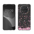 kwmobile Case kompatibel mit Xiaomi Redmi Note 15 Pro+ 5G / Poco M8 Pro 5G - Hülle Silikon transparent Kirschblütenblätter Rosa Dunkelbraun Transparent Rosa  [dsg01]