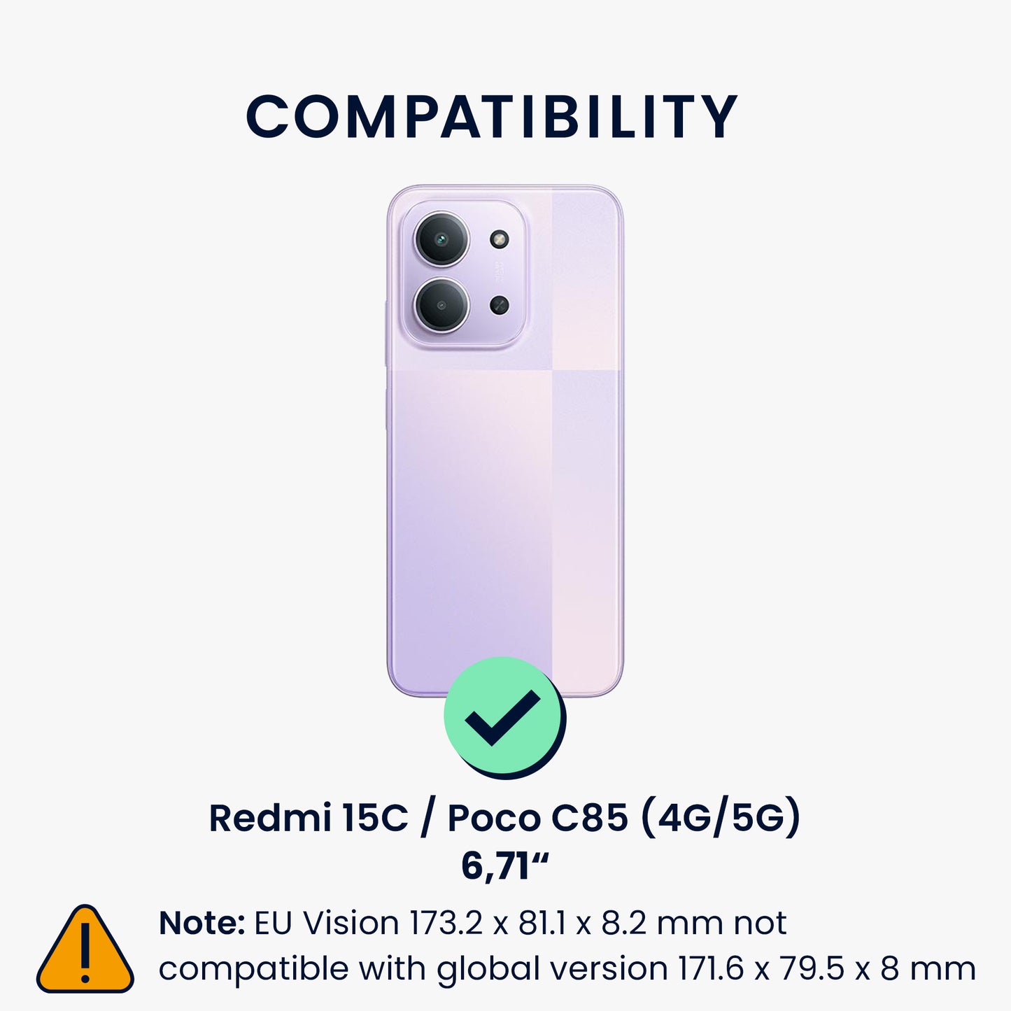 kwmobile Handyhülle für Xiaomi Redmi 15C / Poco C85 Hülle - weiches Handy Silikon Case - Schutzhülle Cover
