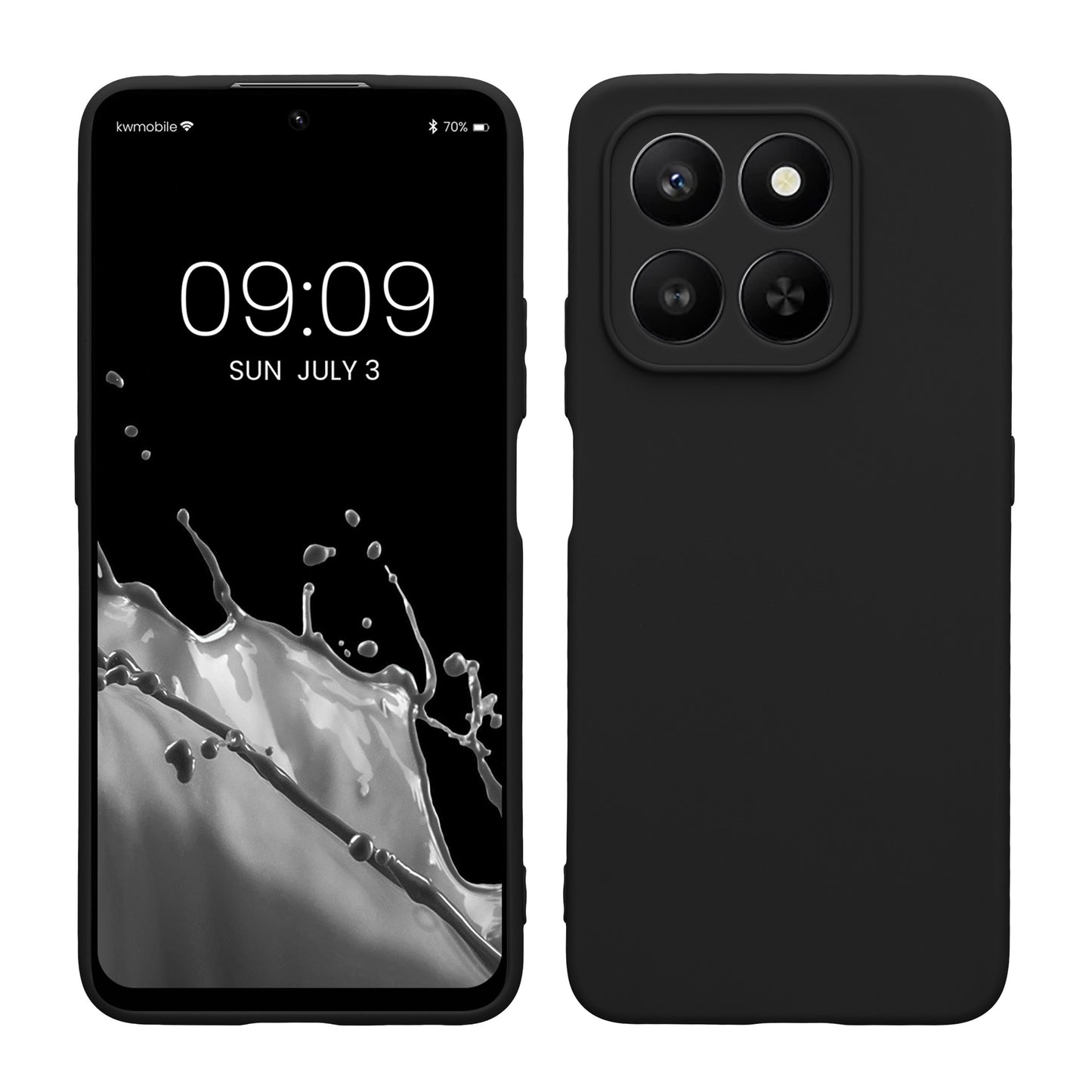 kwmobile Handyhülle kompatibel mit HONOR 400 Smart 5G / X7d Hülle - Handy Case aus weichem Silikon in Schwarz matt Schwarz matt  