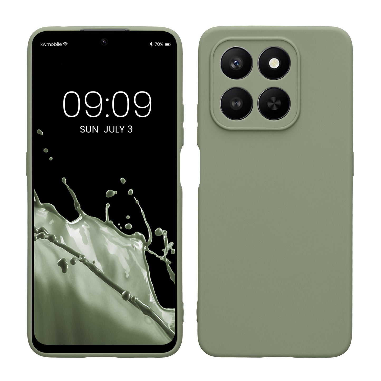 kwmobile Handyhülle kompatibel mit HONOR 400 Smart 5G / X7d Hülle - Handy Case aus weichem Silikon in Graugrün Graugrün  